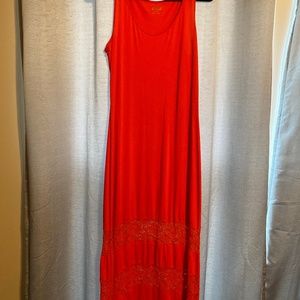 Orange floor length dress